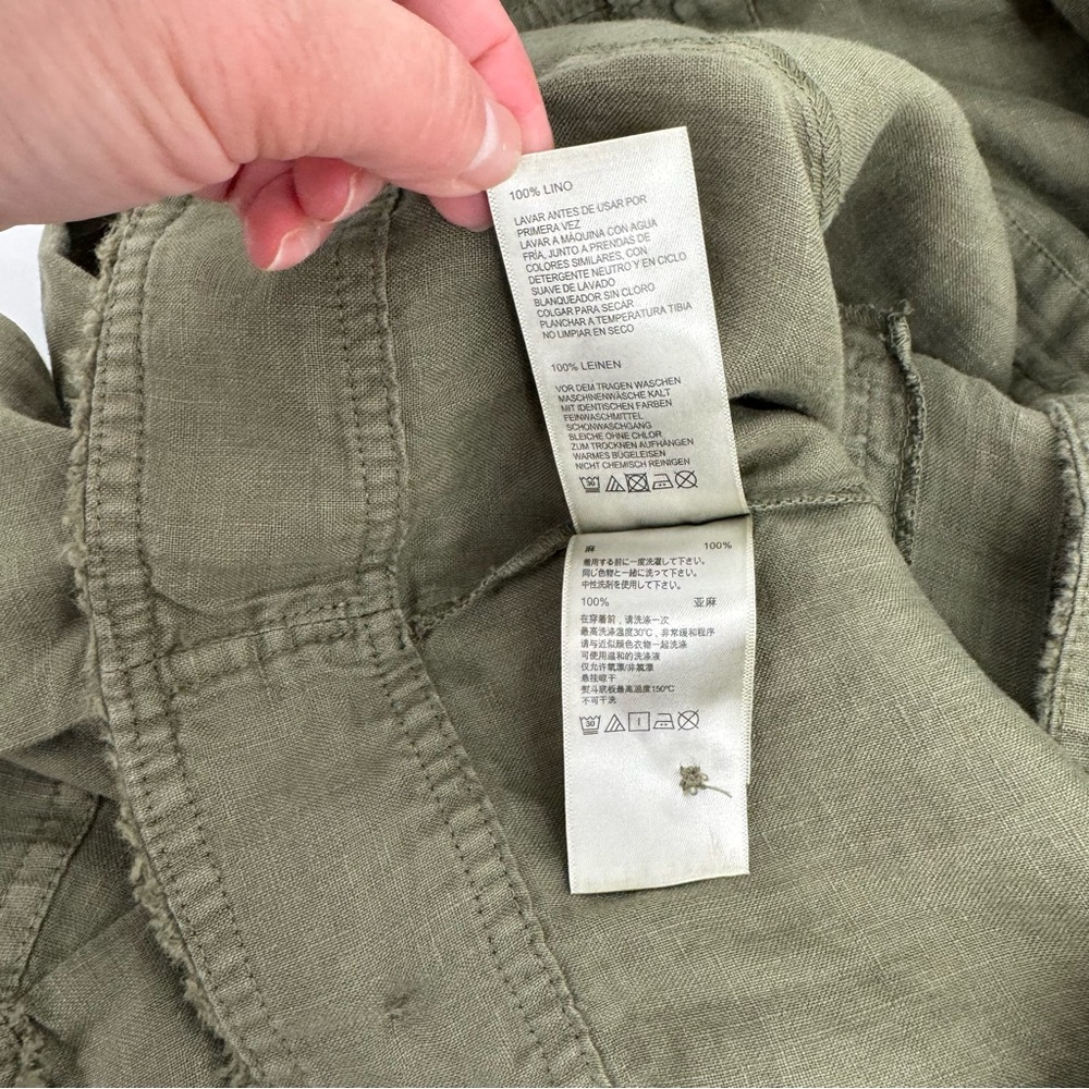 TOMMY BAHAMA Two Palms Linen Raw-Edge Jacket Sz XS Dark Fern Green - Picture 12 of 16